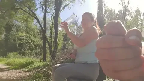exhibitionist seduce milf to fuck suck sperm her face in park 1733496735