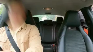 Pretty girl Nikky with a pink pussy wanted to fuck right in Uber. Cum in pussy